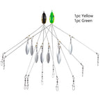Bassdash Umbrella Fishing lure Rig 5 Arms Alabama Rig Head Swimming Bait Bass Fishing Group Lure Snap Swivel Spinner , 18g