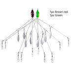 Bassdash Umbrella Fishing lure Rig 5 Arms Alabama Rig Head Swimming Bait Bass Fishing Group Lure Snap Swivel Spinner , 18g