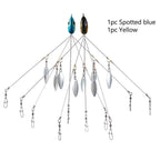 Bassdash Umbrella Fishing lure Rig 5 Arms Alabama Rig Head Swimming Bait Bass Fishing Group Lure Snap Swivel Spinner , 18g