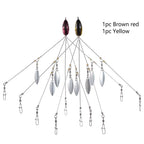Bassdash Umbrella Fishing lure Rig 5 Arms Alabama Rig Head Swimming Bait Bass Fishing Group Lure Snap Swivel Spinner , 18g