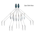 Bassdash Umbrella Fishing lure Rig 5 Arms Alabama Rig Head Swimming Bait Bass Fishing Group Lure Snap Swivel Spinner , 18g