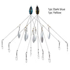 Bassdash Umbrella Fishing lure Rig 5 Arms Alabama Rig Head Swimming Bait Bass Fishing Group Lure Snap Swivel Spinner , 18g