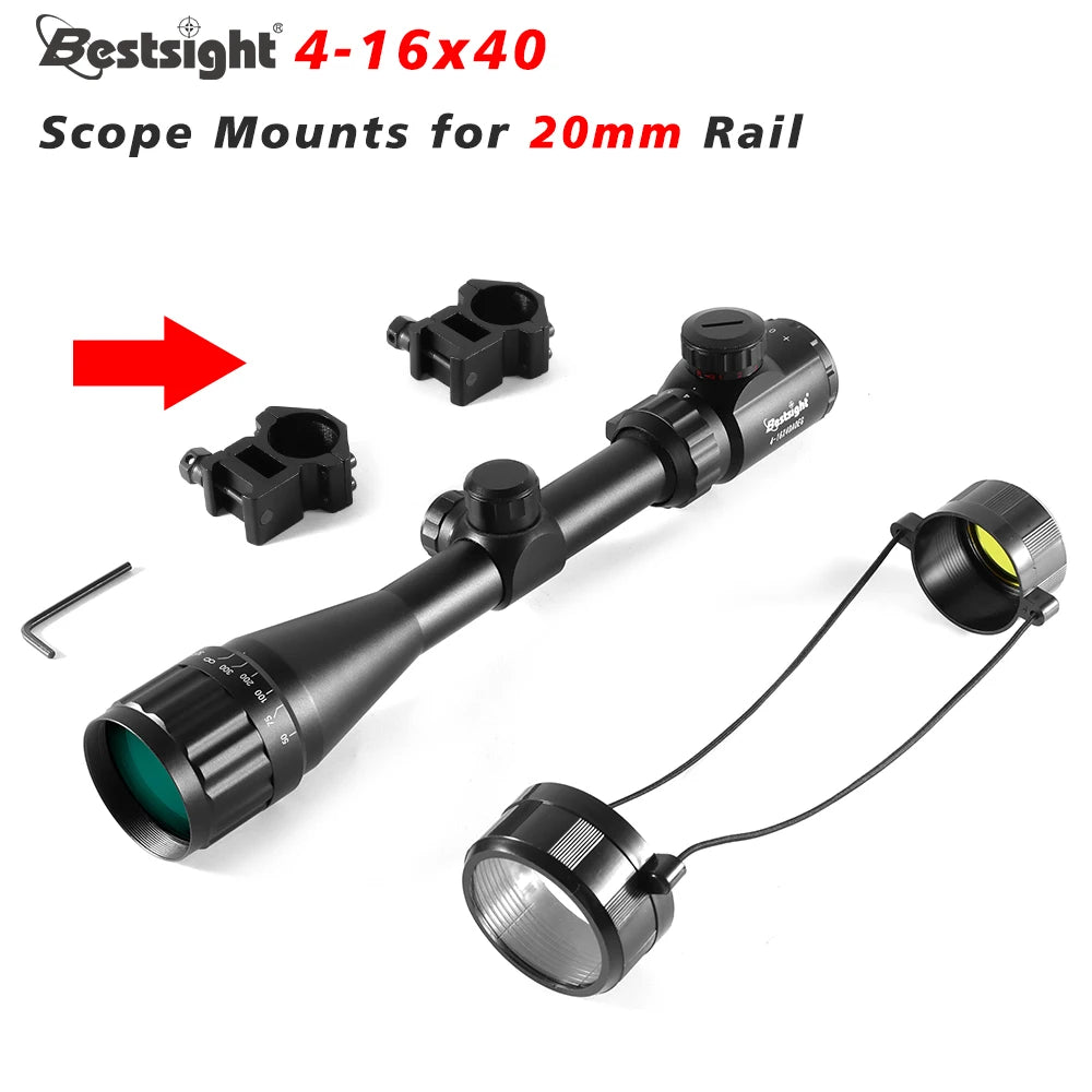 4-16X40 AOE Optics Hunting  Red&Green Dot Illuminated Sight Scope Hunting Gear