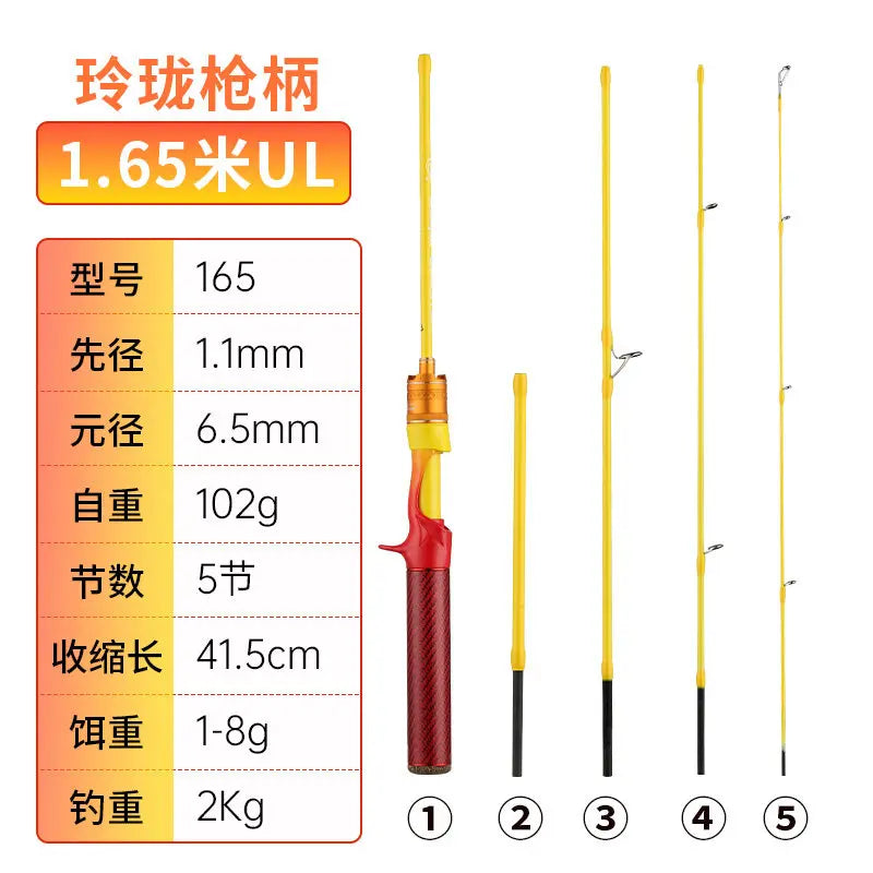 TEBEN DC Drum Reel Combo Left Hand 150/165CM Casting Rod Ready to Fish Full Set