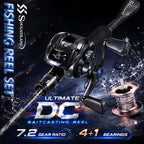 Sougayilang DC Baitcasting Reel & Carbon Fishing Rod Combo 7.2:1 Gear Ratio Ultralight Baitcaster Set for Bass  Fishing