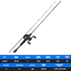 Sougayilang DC Baitcasting Reel & Carbon Fishing Rod Combo 7.2:1 Gear Ratio Ultralight Baitcaster Set for Bass  Fishing