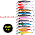 3/5/8Pcs Random Minnow Fishing Lure set High Quality Swimming Bait Wobble Bait Crankbait