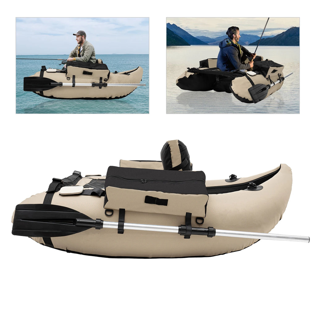 Outdoor Inflatable Fishing Boat with Adjustable Backrest