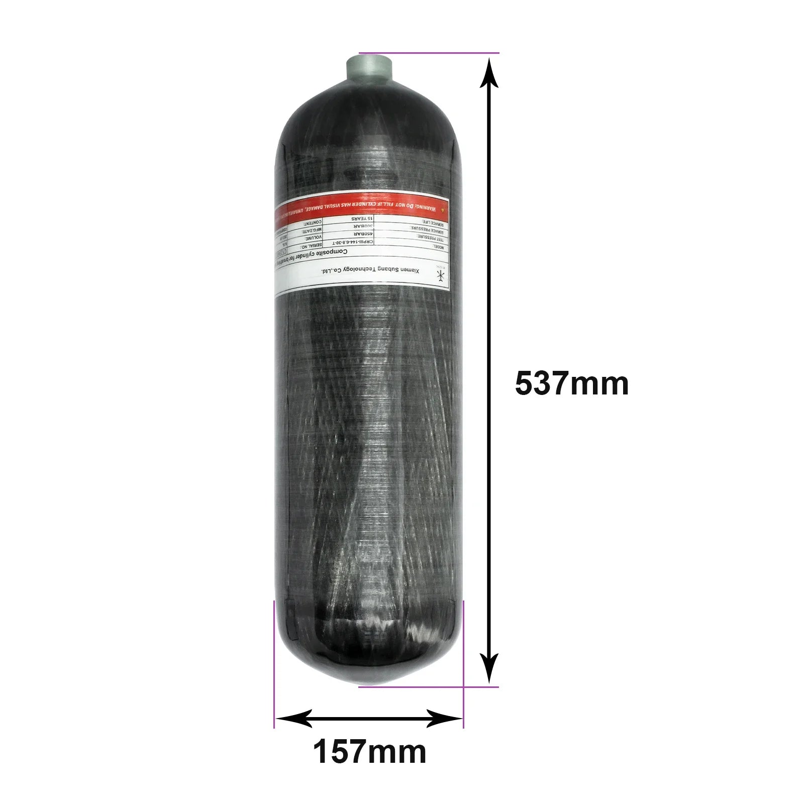 TUXING 4500Psi 300Bar 6.8L Carbon Fiber Cylinder High Pressure Air Tank HPA Fill Station Regulating Valve Scuba Diving M18*1.5 and airgun filling