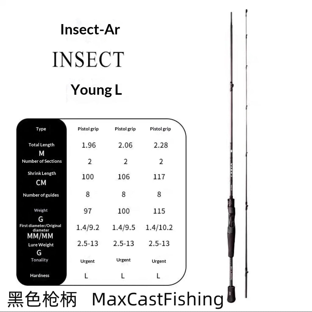 INSECT-AR Larva L Fast Action Spinning/Casting Rod Ultralight Trout Panfish Rod 1.95/2.06m