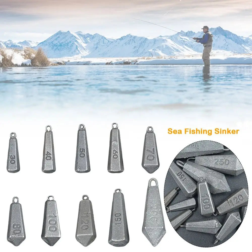 5pcs   Fishing Fall Hook Connector Line Iron Sinker Additional Weight 30g-180g for  Fishing Sinker