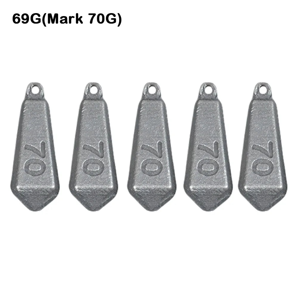 5pcs   Fishing Fall Hook Connector Line Iron Sinker Additional Weight 30g-180g for  Fishing Sinker
