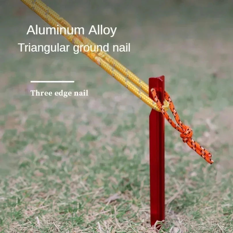 10pcs 18cm Tent Pegs Aluminum Tent Stake Ground Nails with Reflective Rope Outdoor Camping Hiking Equipment Tent Accessories