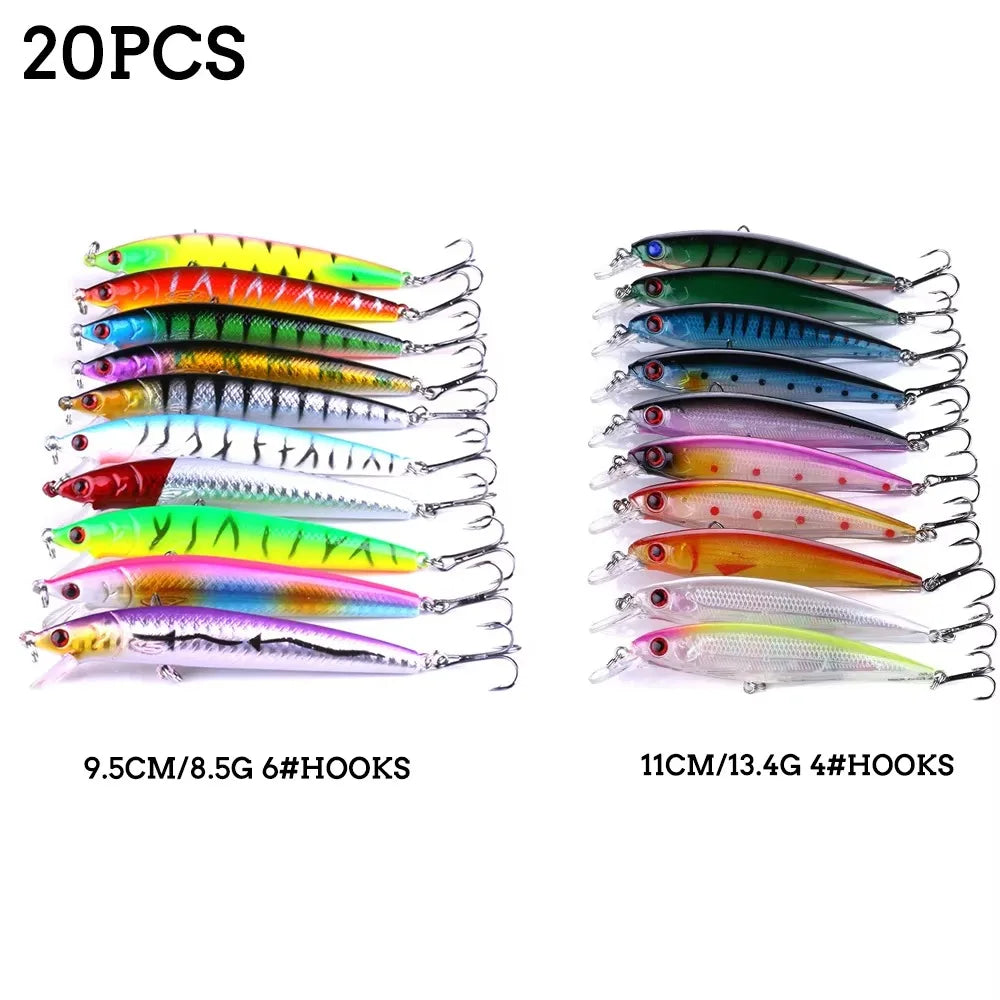 Fishing Lures Set Crankbait Tackle Hard Bait Kit Artificial Minnow Popper Pencil Swing Swimbait Wobblers