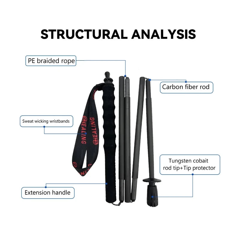 Local+ 2PCs Trekking Poles Carbon Fiber 115g Ultra-Light Hiking Poles Camping Stick Foldable Walking Cane