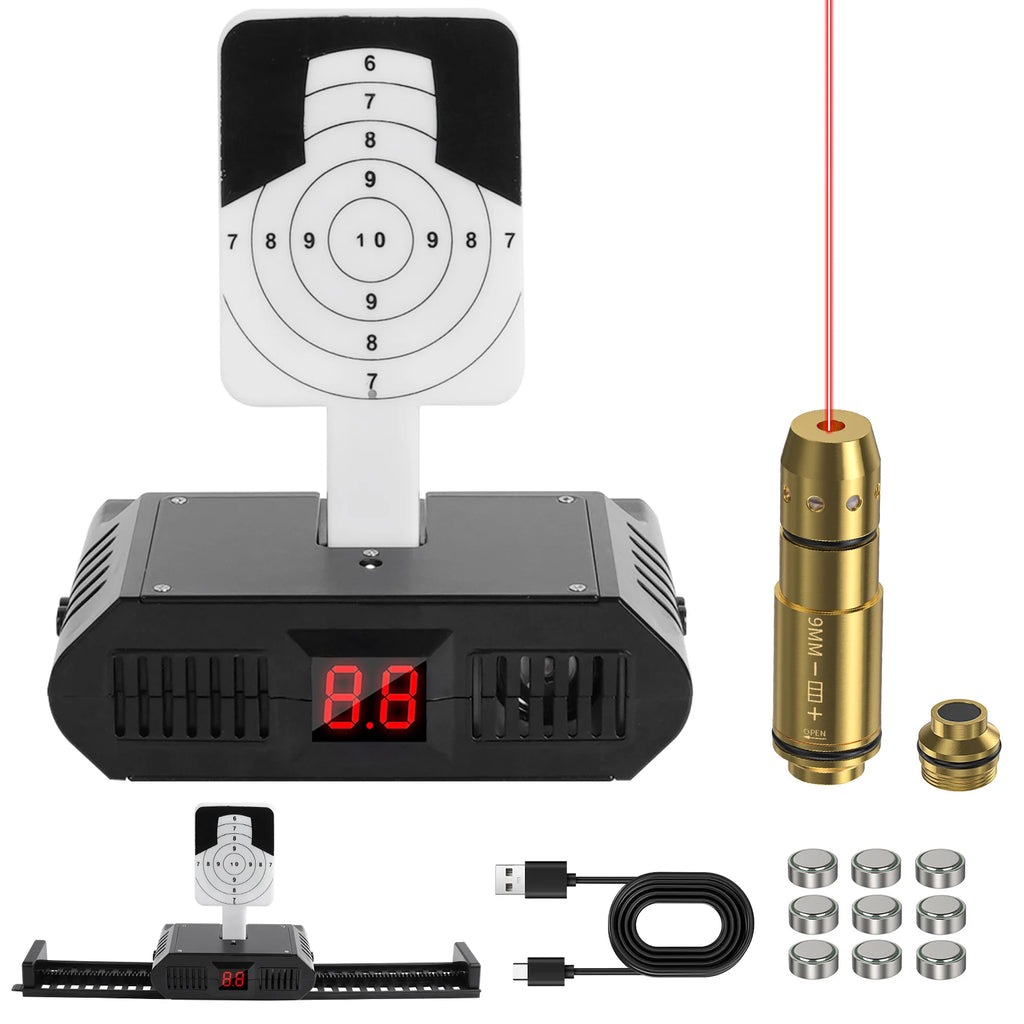 9mm Dry Fire Laser Trainer with Rechargeable Smart Laser Target System, Instant Dynamic Feedback, Safe and Efficient Training.
