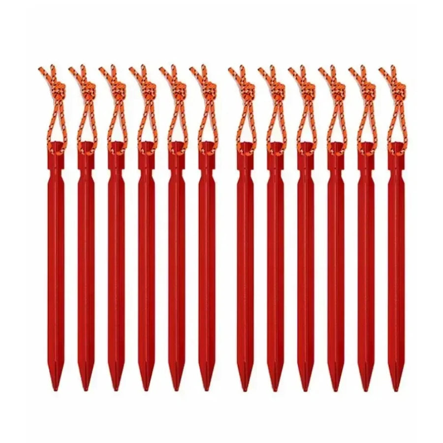 10pcs 18cm Tent Pegs Aluminum Tent Stake Ground Nails with Reflective Rope Outdoor Camping Hiking Equipment Tent Accessories
