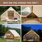 PAKICETUS Inflatable Tent With Skylight, Quick Setup Blow Up Tents With Pump, 4-6 PersonOutdoor Family Luxury Tent
