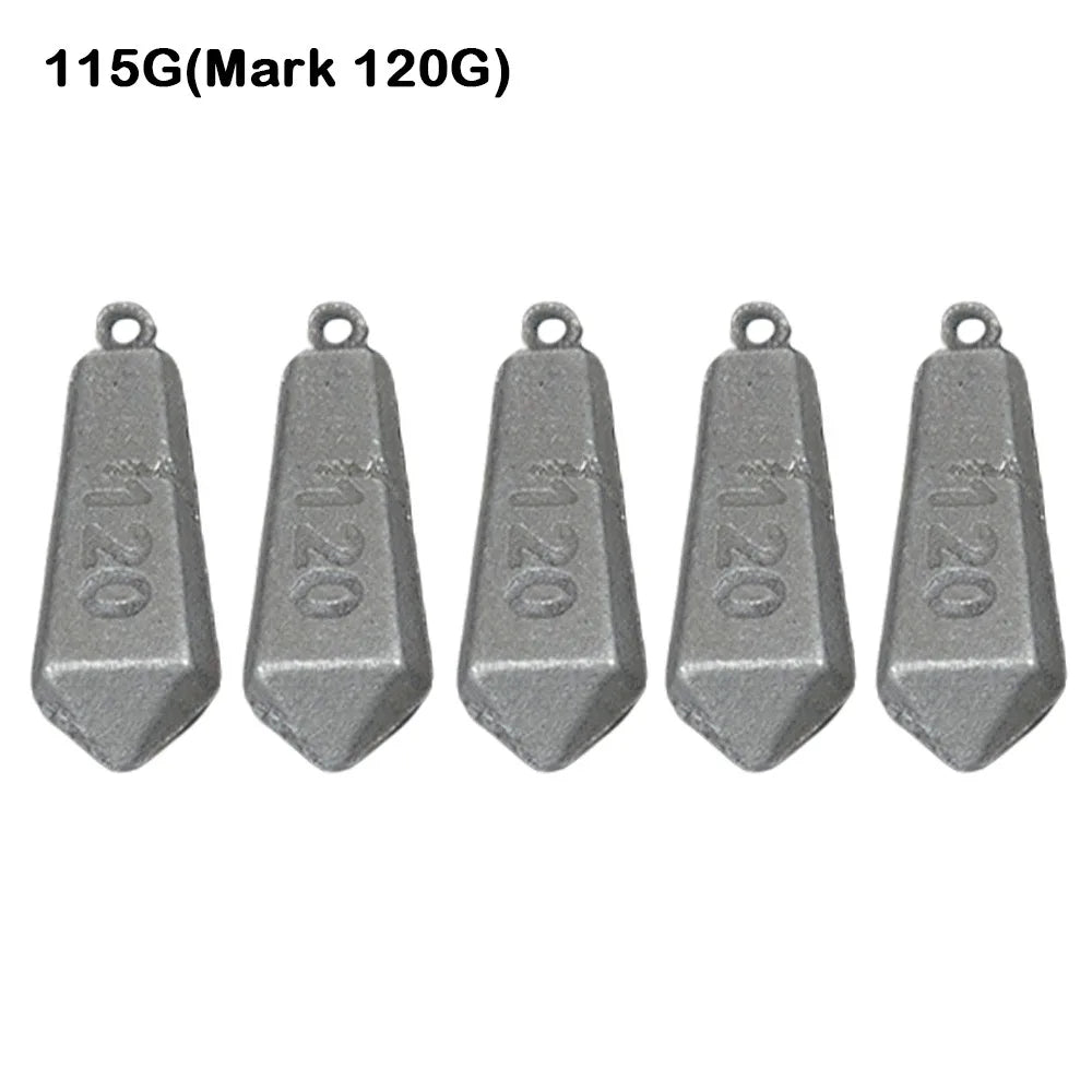5pcs   Fishing Fall Hook Connector Line Iron Sinker Additional Weight 30g-180g for  Fishing Sinker