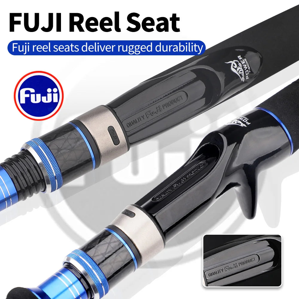 ROLLFISH Premium Fast Jigging Rod – Carbon Fiber, Fuji Guides & Reel Seat, Spinning/Casting Saltwater Fishing Rod