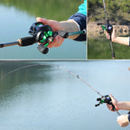 Sougayilang Baitcasting 2Sections Fishing Rod and Reel combo UltraLight Carbon Fiber Pike Casting Fishing with EVA Handle