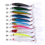 Laser Minnow Fishing Lure 10/5Pcs Artificial Bionic 9cm/7g Swing Hard Bait with Feather Tackle Hook Wobbler Pesca for Bass Pike