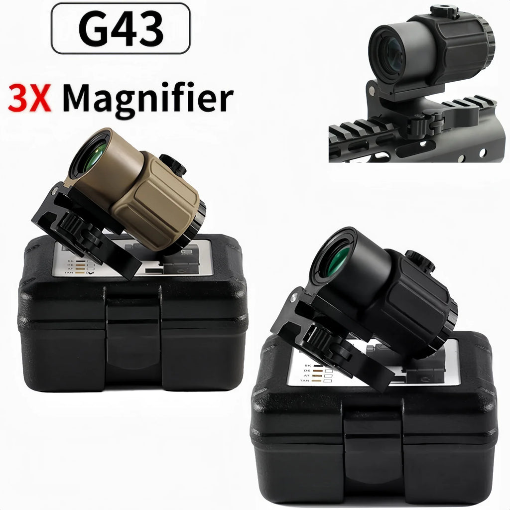 Tactical  G33 G43 G45 Sight Fixed 3X 5X Magnifier Scope with Quick Disassembly and Flipping for Airsoft Hunting