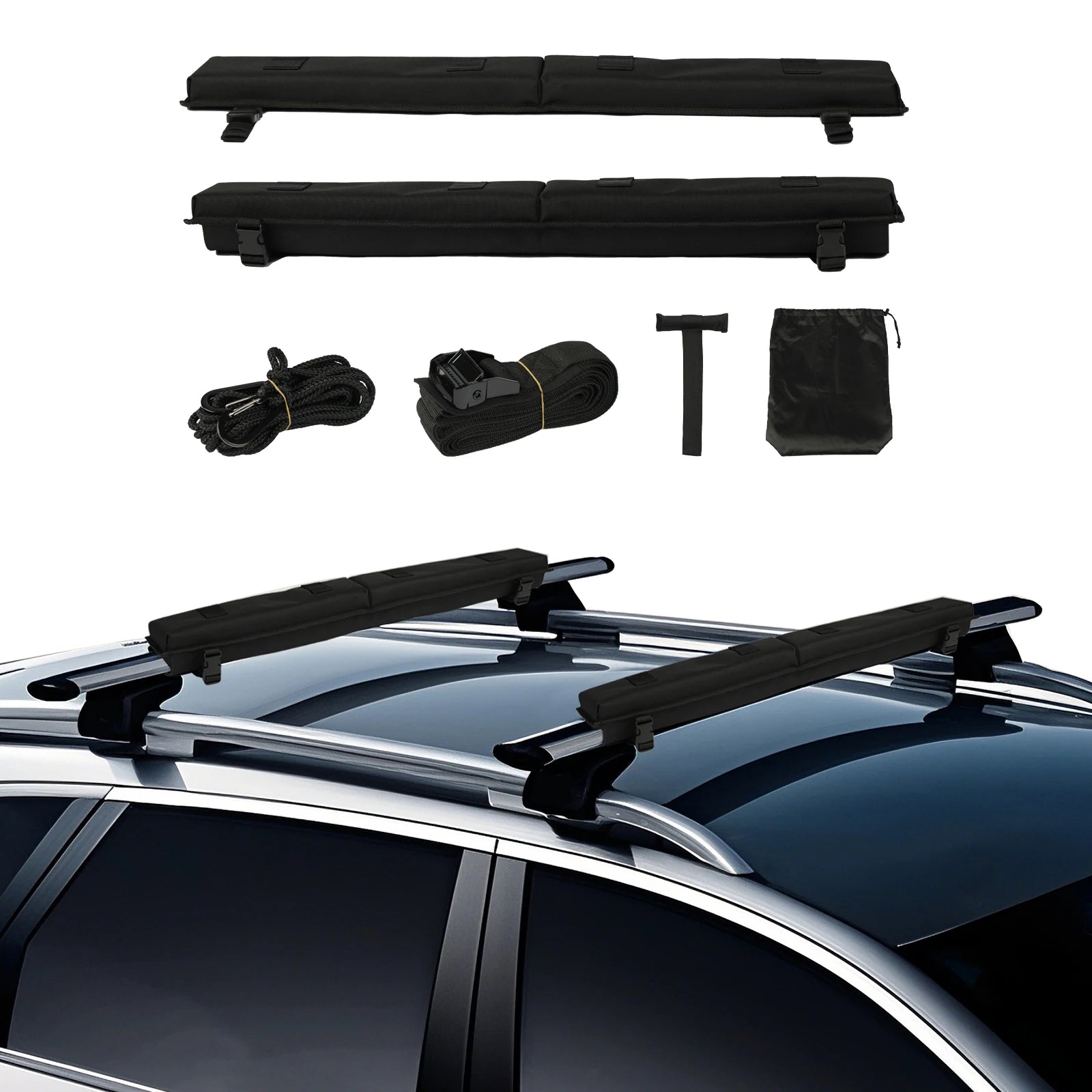 SucceBuy 30 inch Soft Roof Rack Pad Universal Car Roof Rack Pad for Kayak Carrier SUP Canoe Snowboard