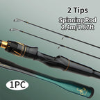 ROLLFISH 2 Tips M/MH Fishing Rod Carbon Fiber Casting & Spinning Rod for Freshwater & Saltwater, High Sensitivity Bass Rod