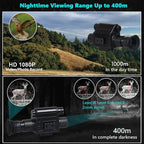 Megaorei Digital Night Vision Monocular HD 1080P Infrared Night Vision Scope1X-4X Hunting Riflescope with Camera 940nm IR