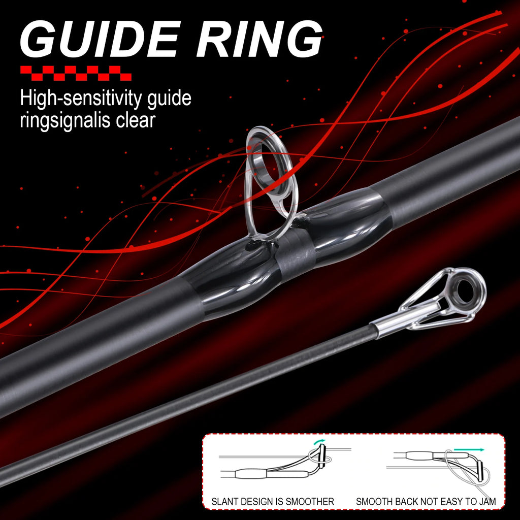 Sougayilang Fishing Rod and Reel Combo Set 1.8~2.1m Carbon Fiber Casting Rod and 7.2:1 Gear Ratio Reel Max Drag 10kg