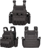 600D Nylon Quick Release Tactical Vest with Multi-Magazine Pouches, Outdoor Hunting Airsoft Plate Carrier