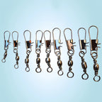 50Pcs Fishing Connector Swivels Interlock Pin Bearing Rolling Swivel Snap Swivel Fishhook  FishingLure