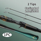 ROLLFISH 2 Tips M/MH Fishing Rod Carbon Fiber Casting & Spinning Rod for Freshwater & Saltwater, High Sensitivity Bass Rod