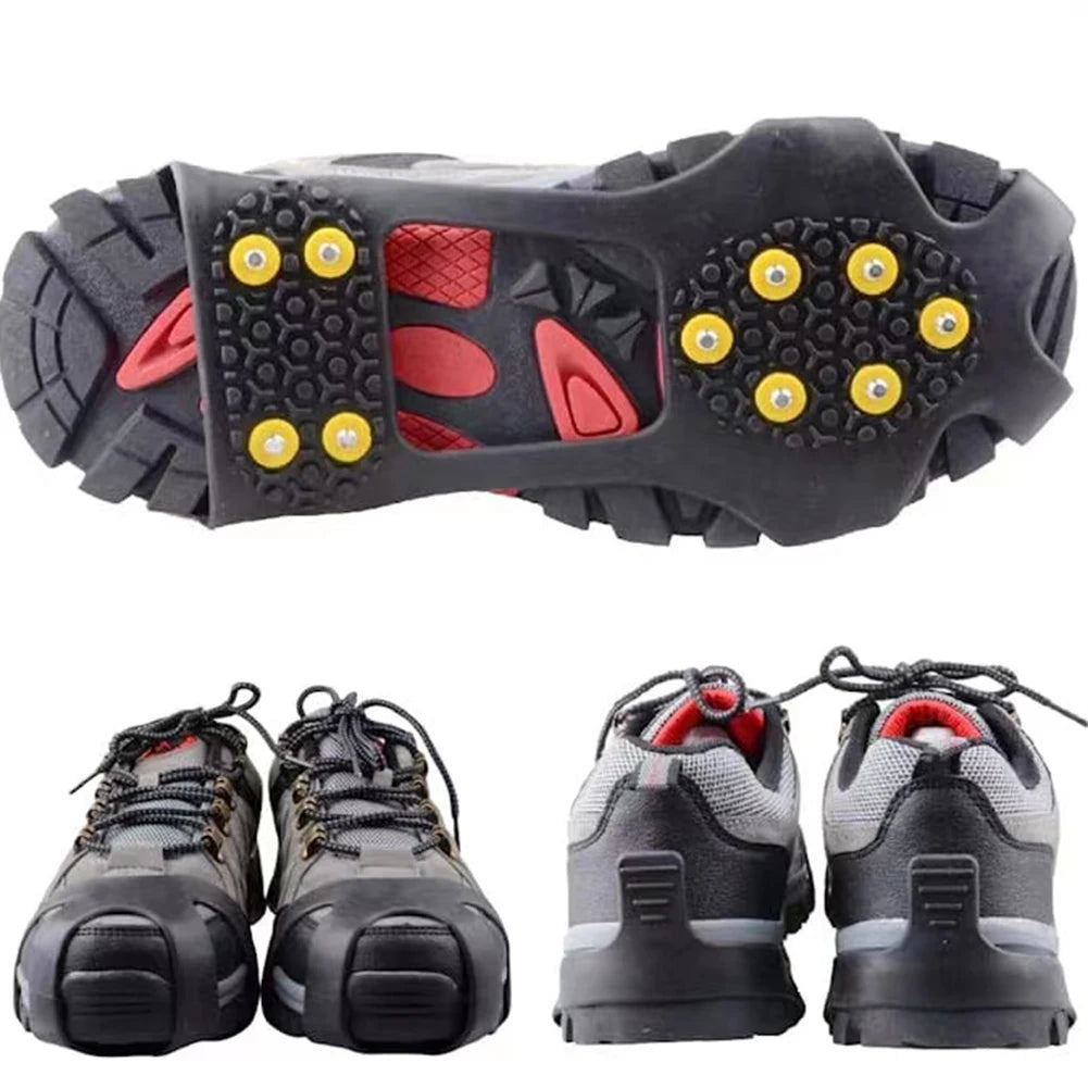 10 Teeth Climbing Crampons Anti-Slip Mountaineering Cleats Unisex Snow Claw Shoe Covers Walking Hiking Accessories