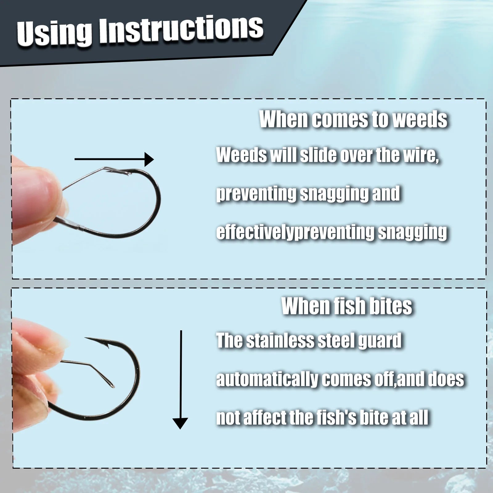 25-100Pcs Weedless Drop Shot Hooks Wacky Rig Worm Hook Sea Bass Fishing Tackle for Soft Lure
