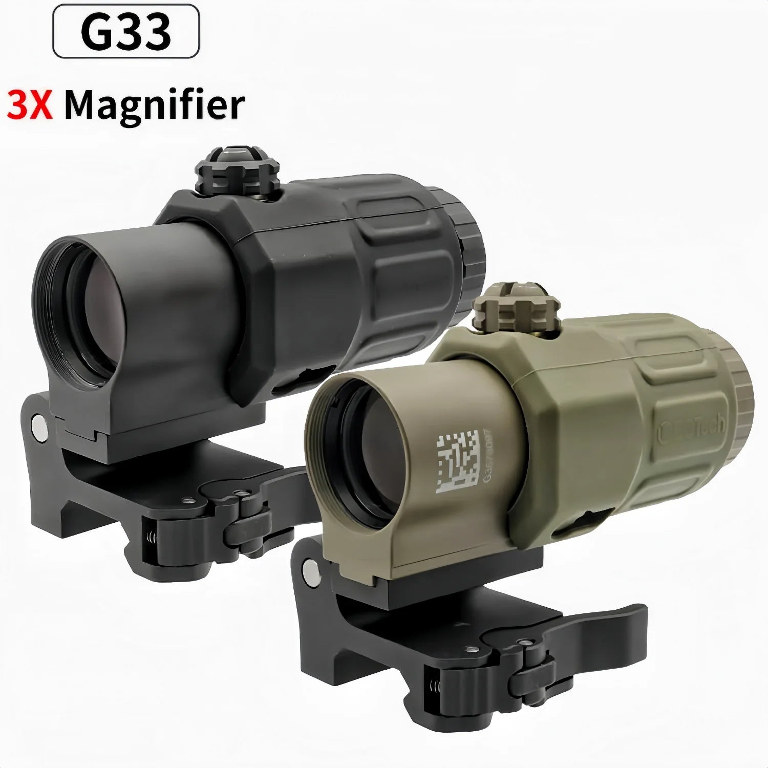 Tactical  G33 G43 G45 Sight Fixed 3X 5X Magnifier Scope with Quick Disassembly and Flipping for Airsoft Hunting