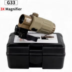 Tactical  G33 G43 G45 Sight Fixed 3X 5X Magnifier Scope with Quick Disassembly and Flipping for Airsoft Hunting