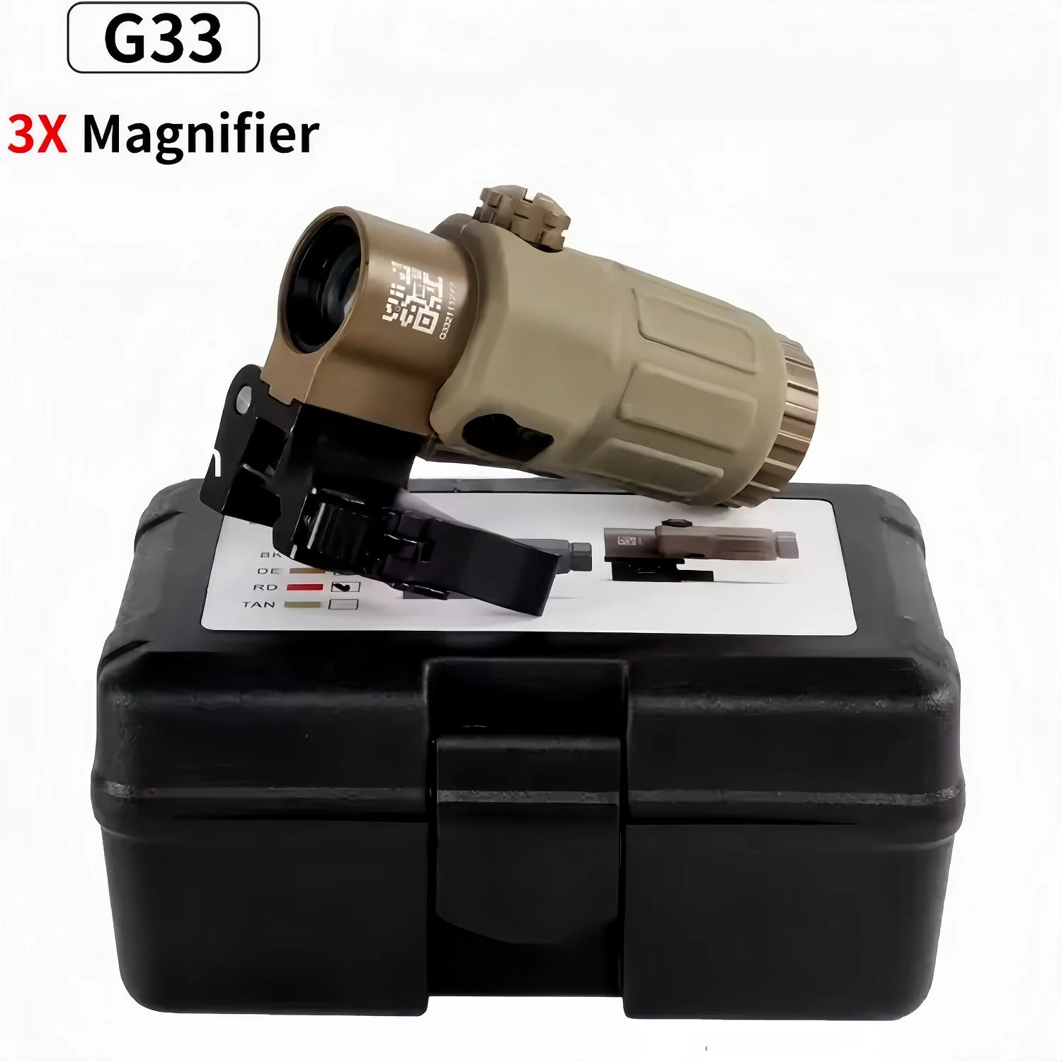 Tactical  G33 G43 G45 Sight Fixed 3X 5X Magnifier Scope with Quick Disassembly and Flipping for Airsoft Hunting