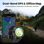 KOSPET Tank T4 Smart Watch for Men 6-Sat GPS Offline Maps 10ATM Waterproof Heart Rate Diving Skiing Hiking for Android iOS