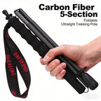 Local+ 2PCs Trekking Poles Carbon Fiber 115g Ultra-Light Hiking Poles Camping Stick Foldable Walking Cane