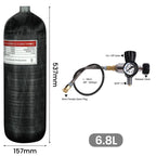 TUXING 4500Psi 300Bar 6.8L Carbon Fiber Cylinder High Pressure Air Tank HPA Fill Station Regulating Valve Scuba Diving M18*1.5 and airgun filling