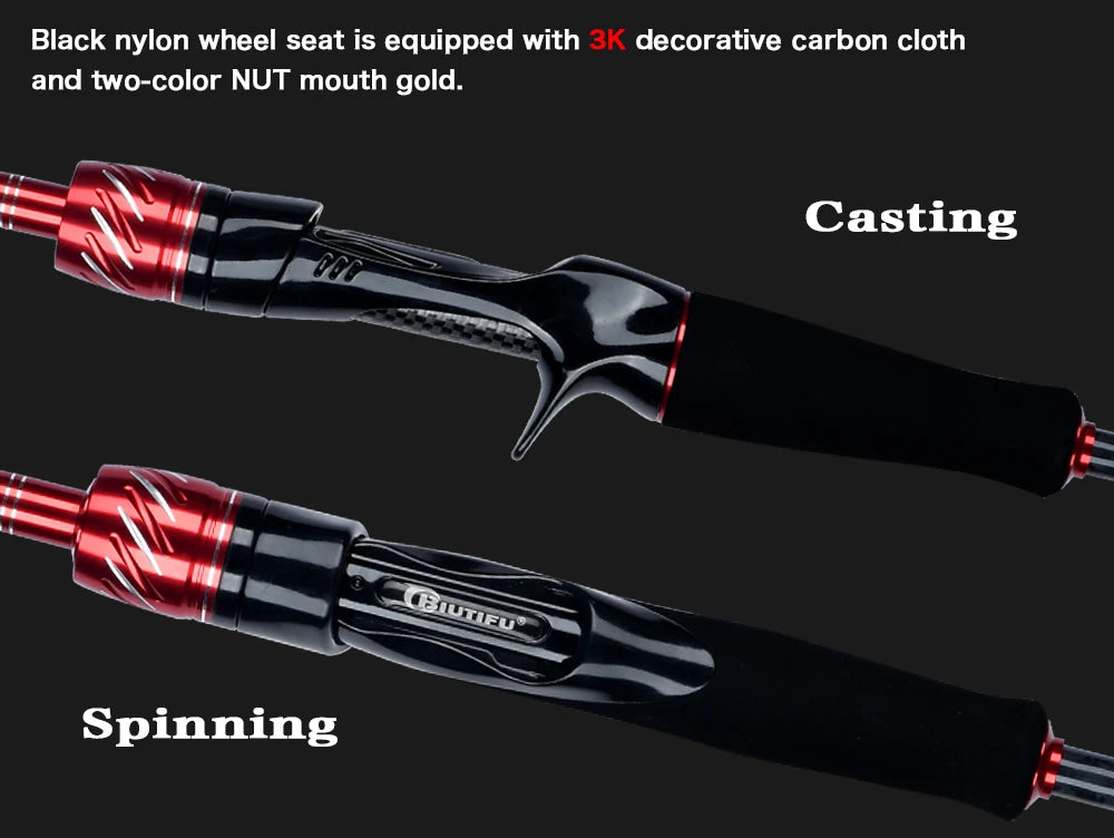 BIUTIFU PHISHGER Traveller Fuji Spinning Bait Casting Lure Bass Fishing Rods 1.8m~3.0m Carbon Ultralight Fast Pole With Tube Bag