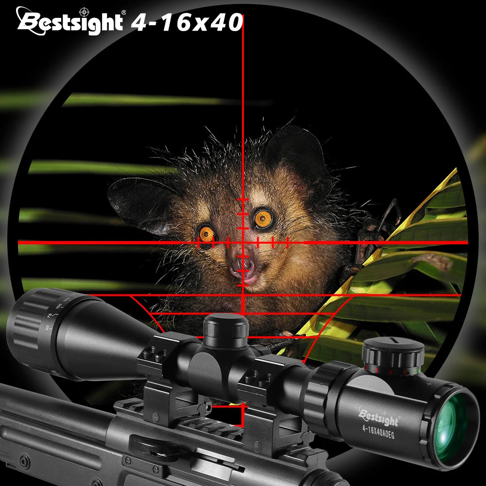 4-16X40 AOE Optics Hunting  Red&Green Dot Illuminated Sight Scope Hunting Gear