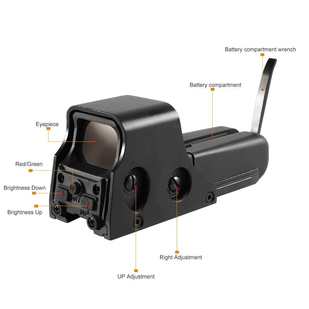551 552 553 558 Red Green Dot Holographic Sight Scope Hunting Reflex Sight Scope 20mm Mount