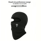 Breathable Black Cross Balaclava Caps for Men Face Ski Mask Beanie Four Seasons Bicycle Hiking Outdoor Sports Tool Bonnet