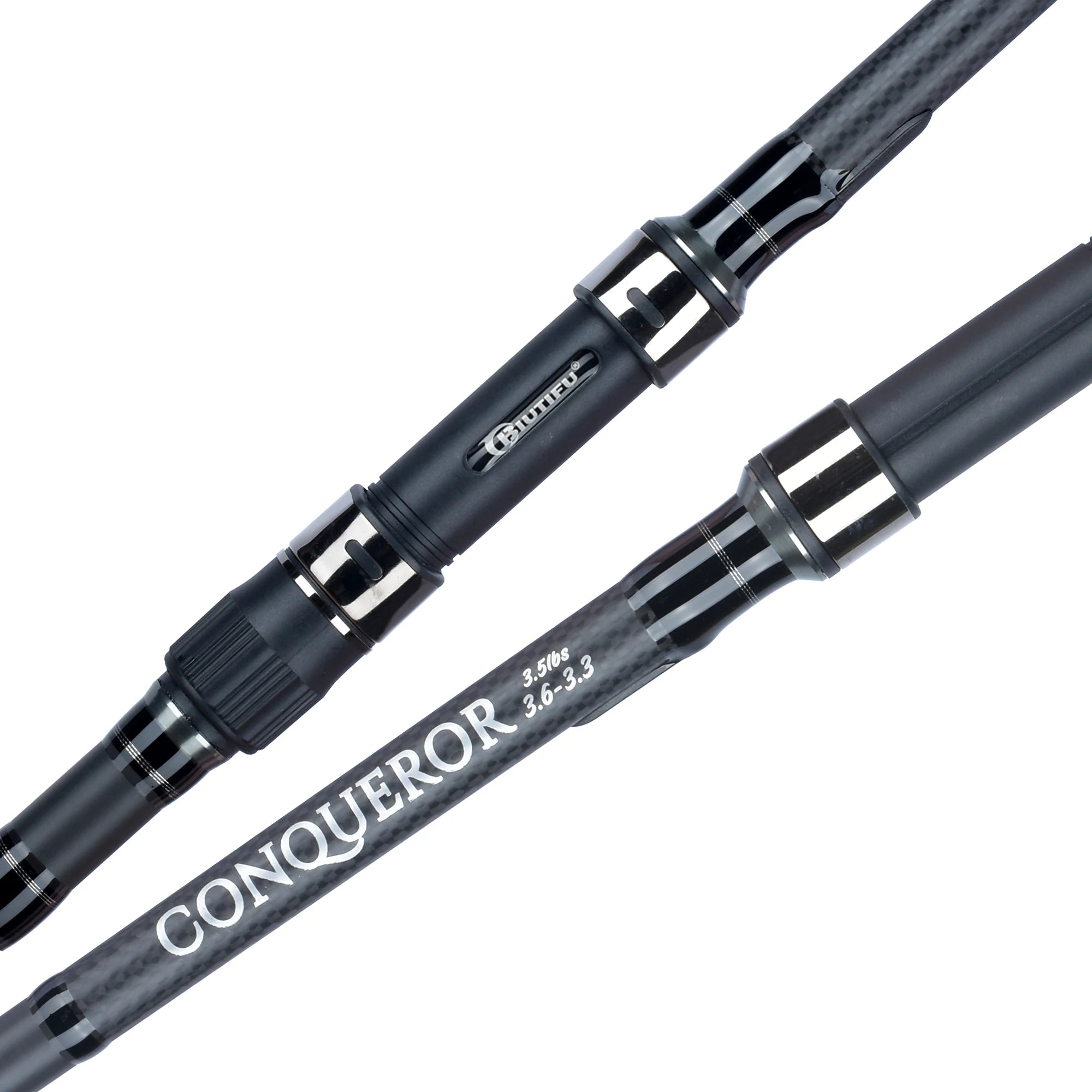 BIUTIFU 2Tips  Fishing Rod 3.5lb 7Sections 4.2/3.6/3.0m 30t Carbon Fiber  Throwing 60-150m Shore Casting Spinning Pole