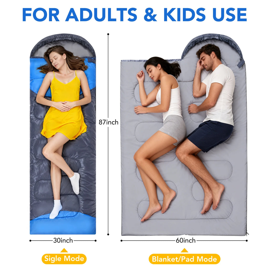 Ultralight Waterproof Warm Sleeping Bag with Compression Sack