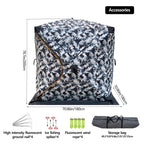 4 Person Ice Fishing Tent, Windproof Insulated Cotton Shelter with Quick Setup, Portable Thickened Warm Winter Tent for Outdoor
