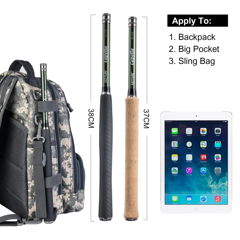 Goture Tenkara Fly Fishing Rod Combo 3.6m Ultralight Carbon Fiber Rod with Line Lure Clipper Portable  Rod Set